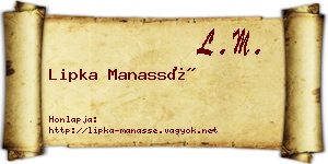 Lipka Manassé névjegykártya
